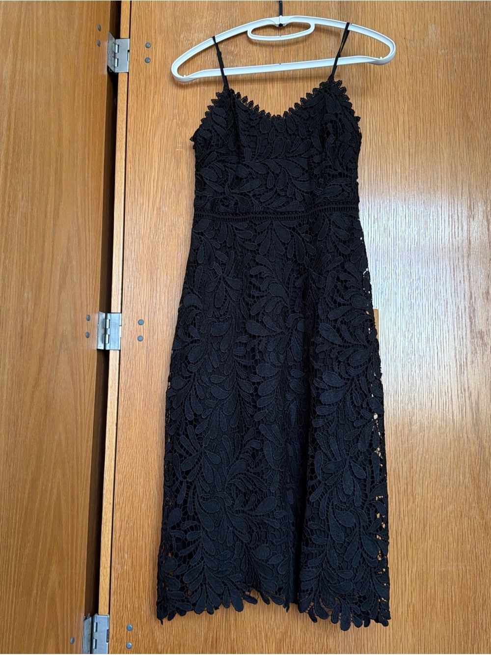 Guess Black Lace Spaghetti-Strap Midi Dress
